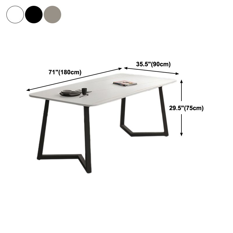 Industrial Style Dining Table Sintered Stone Rectangle Table for Home