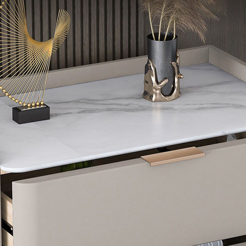 Glam Vertical Stone Storage Chest Bedroom 16"Wide Chest with Metal Legs