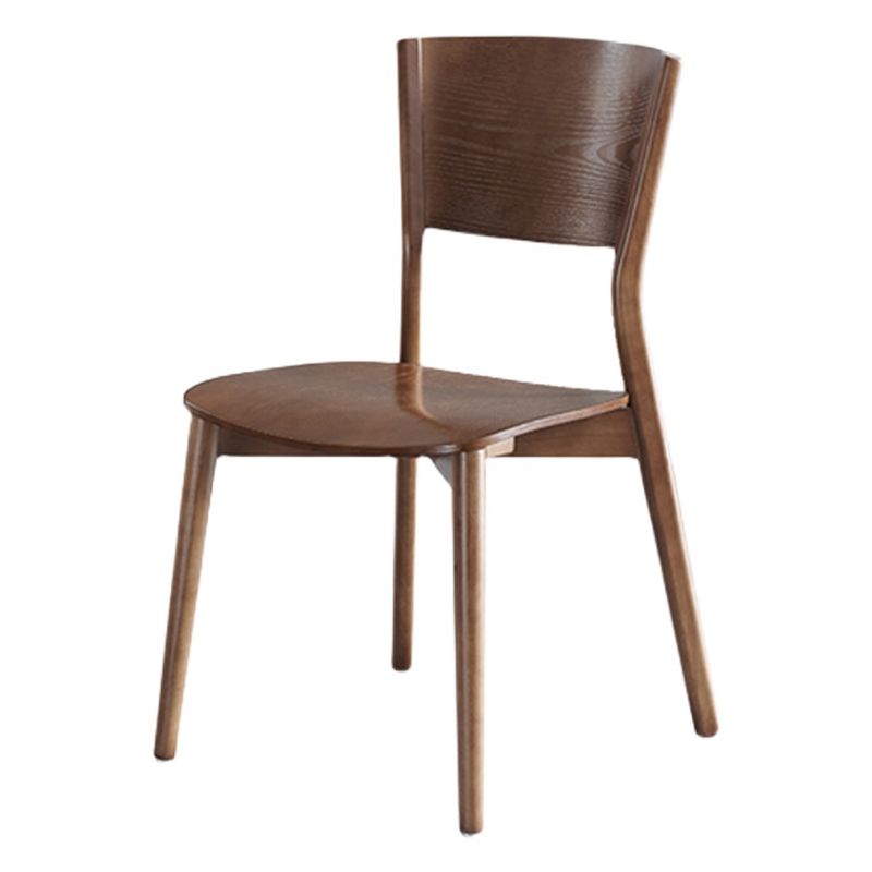 Chaises d'appoint de salle à manger de style scandinave Chaises sans accoudoirs à dossier ouvert en bois (Ensemble de 2)