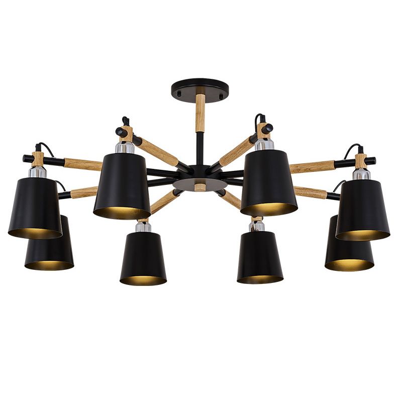 Metal Shaded Chandelier Pendant Light Nordic-Style Hanging Ceiling Light for Bedroom