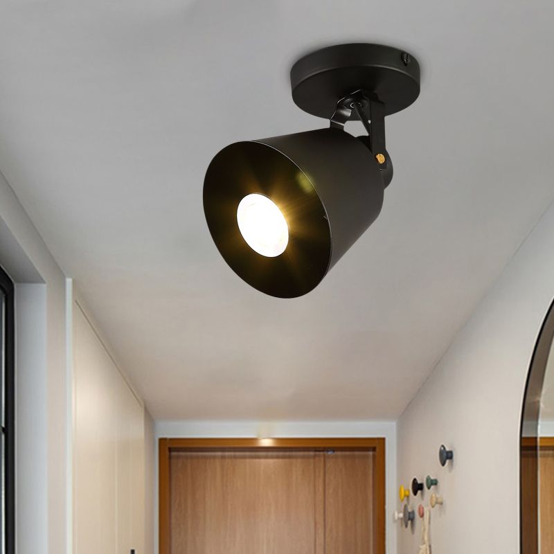 Bell Wine Club Flush Mount Spotlight Pakhuis Metaal 1/3-Hoofd Zwart Semi Flush Plafond Licht met Draaibaar Ontwerp