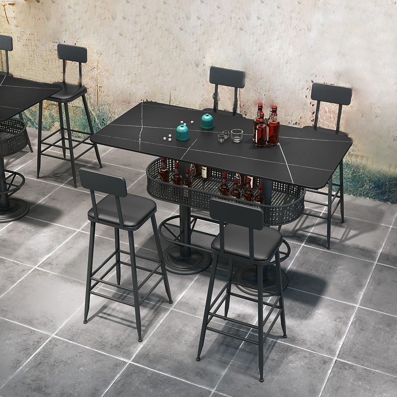 1/2/3/5 Pieces Contemporary Sintered Stone Pub Table Set Fixed Table Counter Table