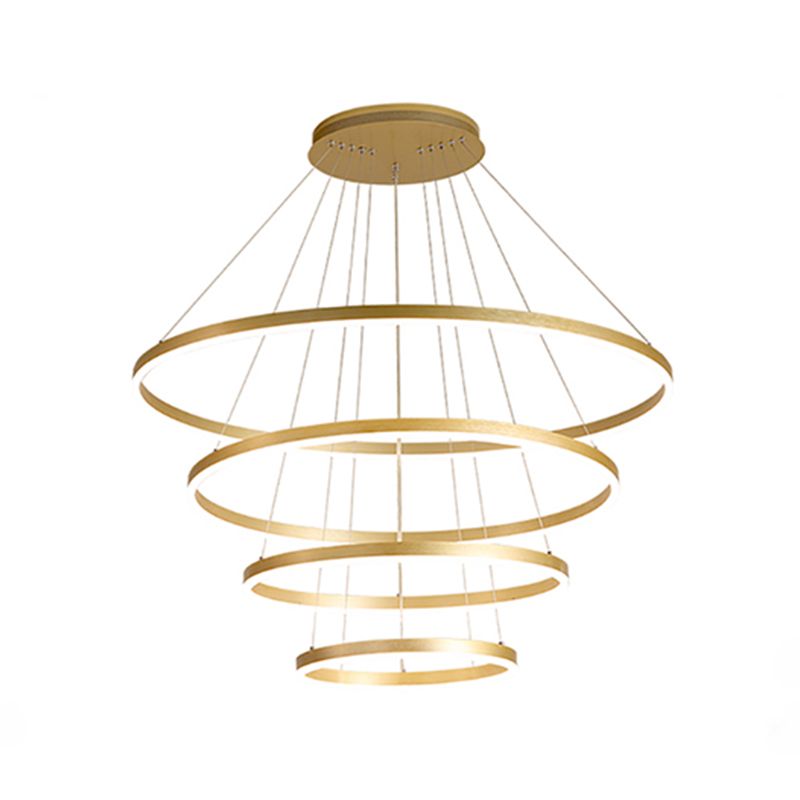 Lampada lampadina a più strati Fissature di illuminazione ad anello moderno con tonalità acrilica bianca