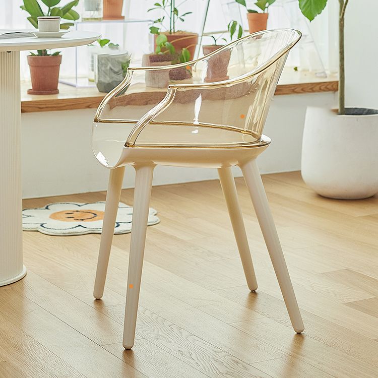Sedia in plastica in stile glam sul bracciolo solido set di sedie da cucina sala da pranzo