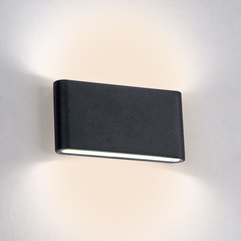 Aluminum Rectangle Shade Wall Lights Modern Style 1 Head Wall Mount Fixture for Outdoor Wall