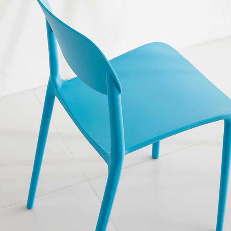Glam Style Dining Room Chair Plastic Open Back Chair for Indoor