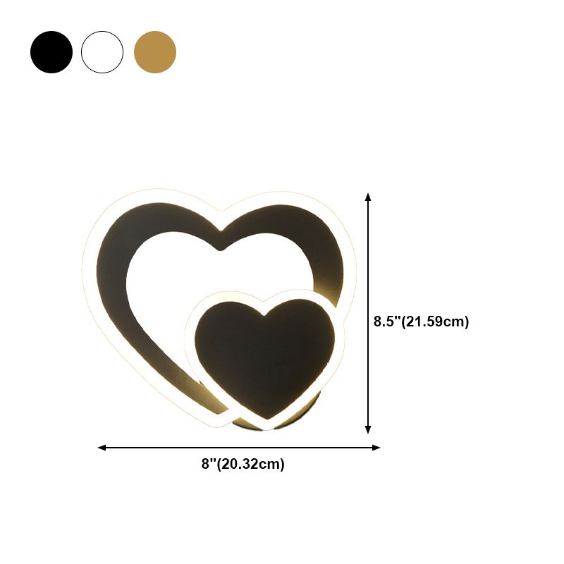 Contemporary Style Metal Wall Light Geometric LED Wall Sconce for Living Room