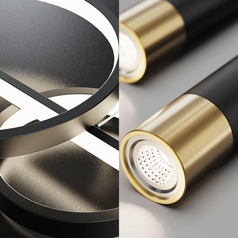 Metal Linear Island Light Fixture Contemporary Style LED Island Chandelier Light