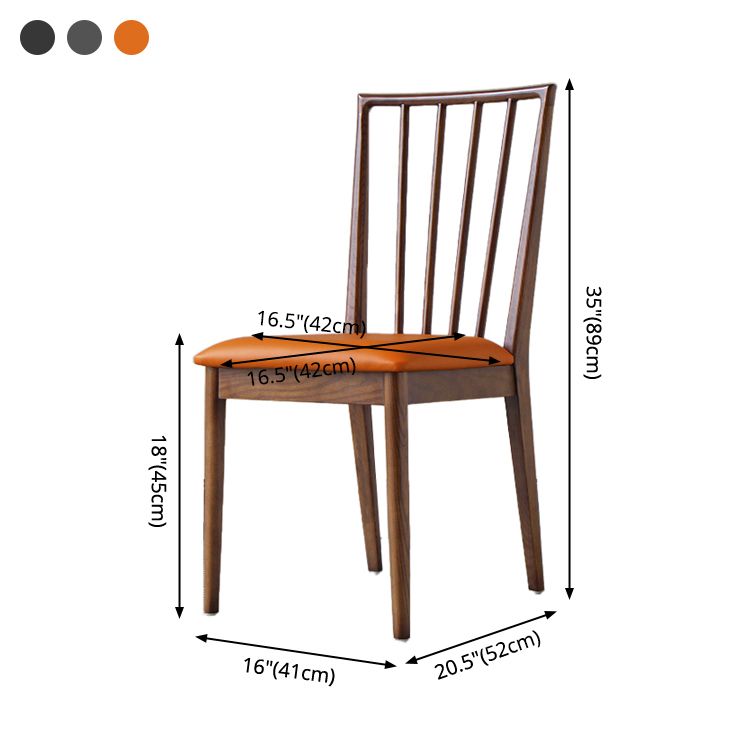 Sillas de comedor de madera de estilo moderno, respaldo de listones, silla lateral apilable para cocina