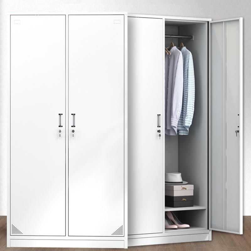Contemporary Metal Wardrobe Freestanding Wardrobe Closet with Locks