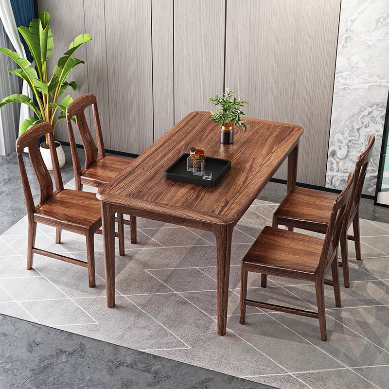 Modern Kitchen Solid Wood Dining Furniture Set with Rectangle Top Formal Dining Room Table Set