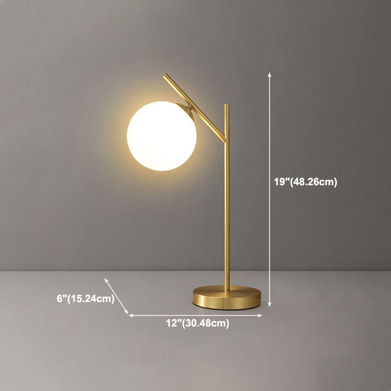 Glass Round Night Table Lamp Minimalist Style Table Light for Bedroom