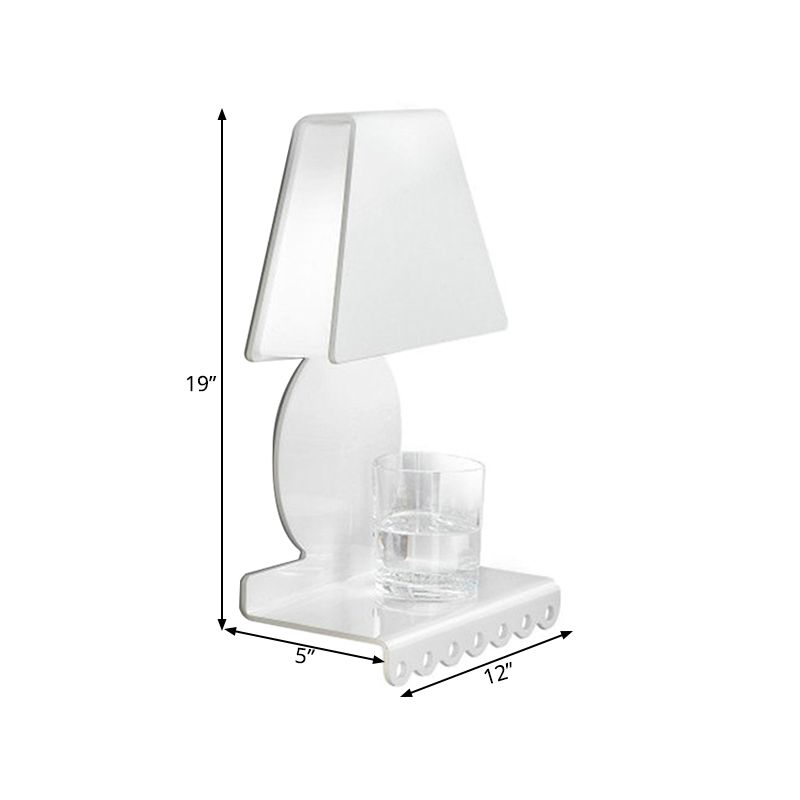 Metal Trapezoid Wall Light Sconce Modernism 1 Light White Wall Lighting Fixture for Bedroom