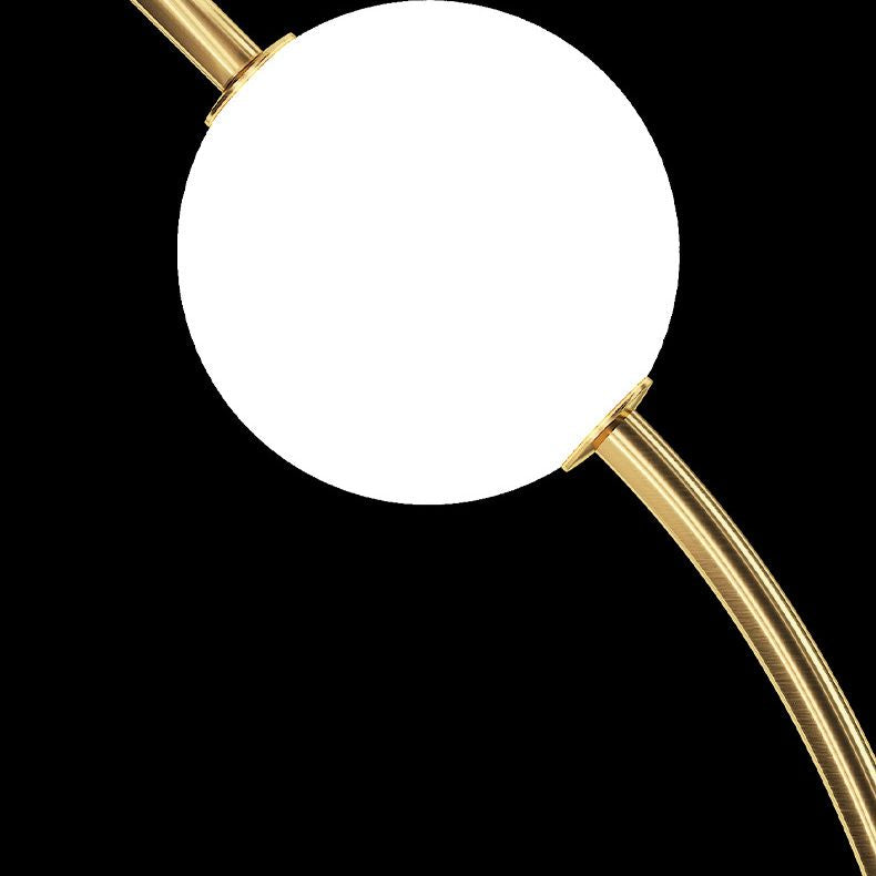 Simplicity Ball-Shade Night Lamp White Glass Bedroom LED Table Light in Gold