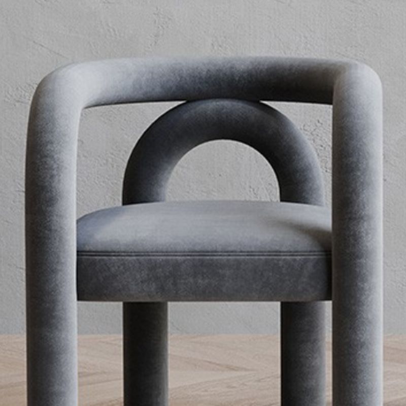 Contemporary Style Dining Chairs Velvet Open Back Arm Chair for Home