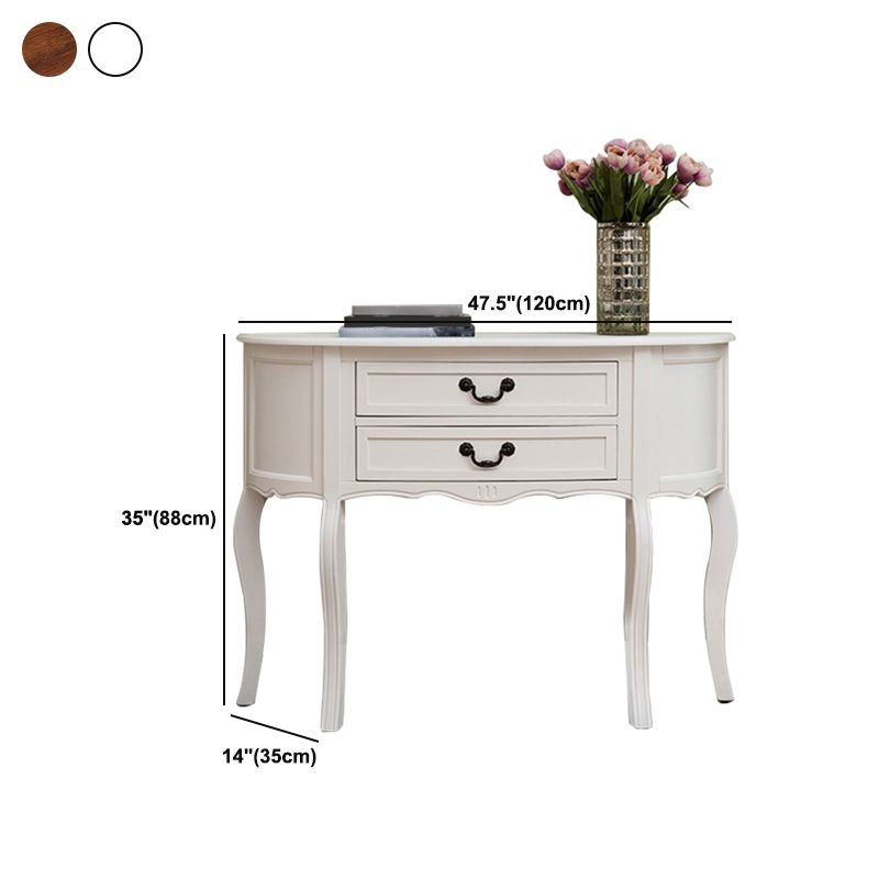Mid-Century Modern Console Table 2-drawer Solid Wood Console Sofa Table