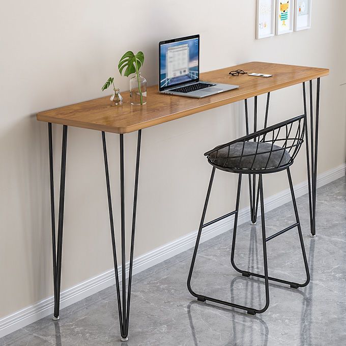 Rectangle Top Counter Height Table with Metal Base Bar Table