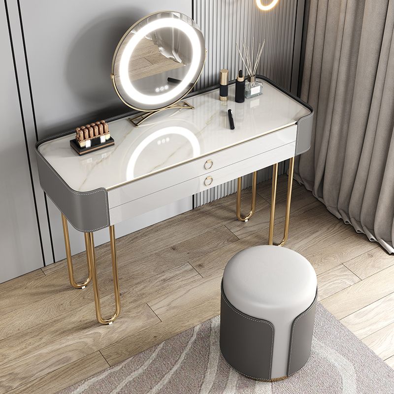 Bedroom Make-up Vanity Luxurious 2-Drawer Vanity Desk with Stool