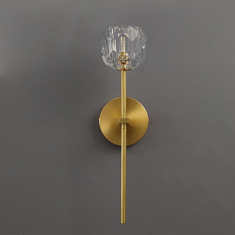 Moderne Messing Wandleuchte Globus Gold Wandleuchten mit Kristall für Schlafzimmer