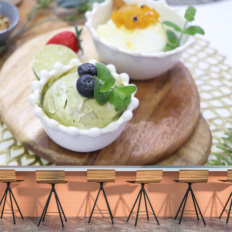 Modern Dessert Shop Mural Decor with Ice Cream Painting Eco-friendly Wallpaper