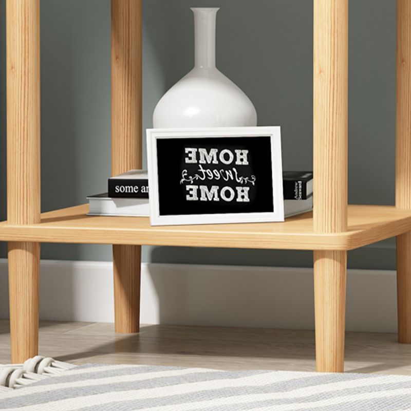 Modern Wood End Slide Table 2-Tier Corner Table with Storage