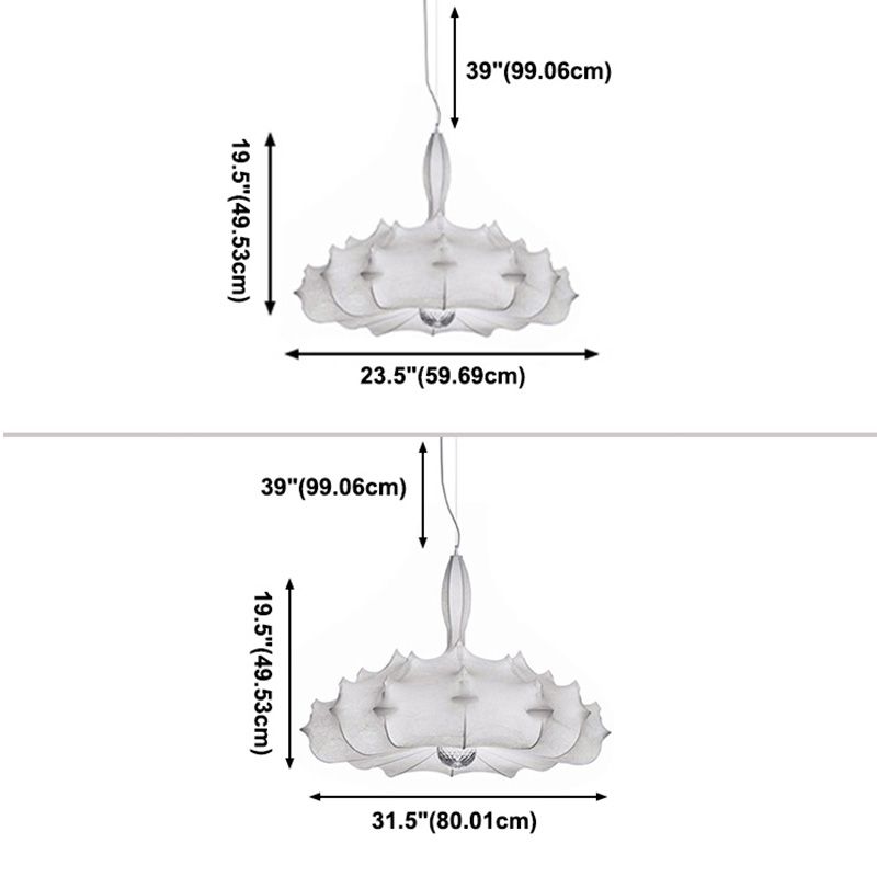 Schattierte Wohnzimmer Decken Deckenpendelleuchte Leichtmodell Designer Anhängerleuchte in Weiß
