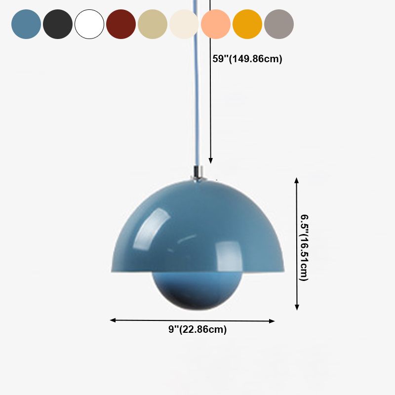 Moderne nordische Makkaron -Anhänger Light Iron Globe Hanging Lampe mit Aluminiumschatten