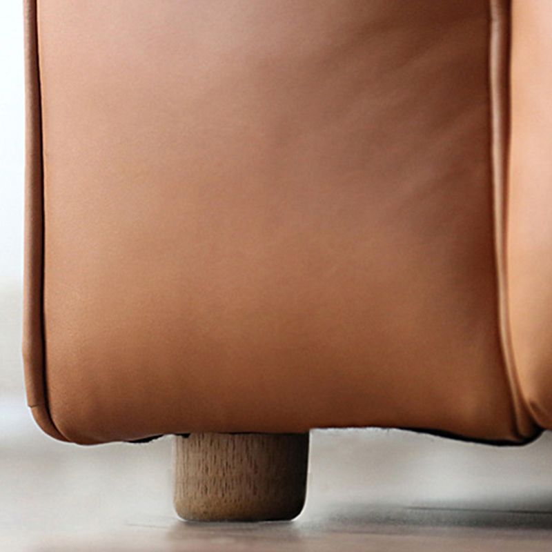 Contemporary Faux Leather Sofa Tuxedo Arm 25.59-In High Sofa