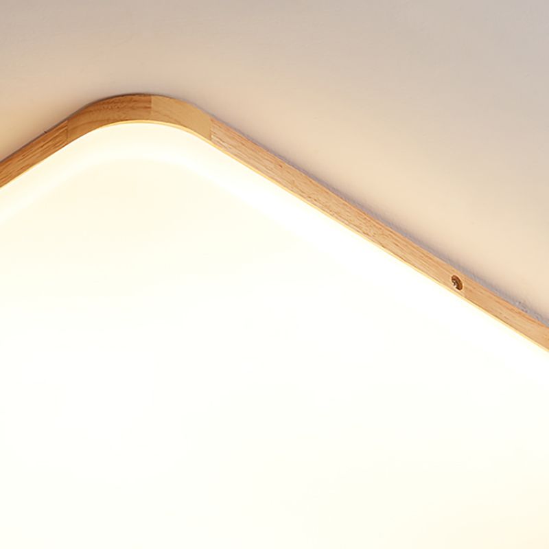 Wooden Modern Flush Mounted Ceiling Lights LED Ceiling Mount Lighting for Living Room