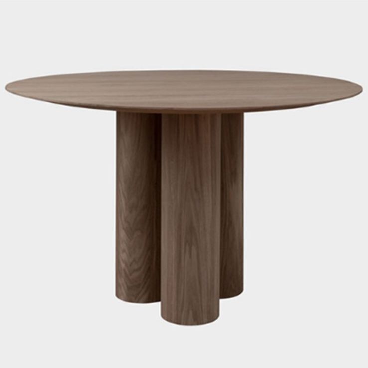 Round Dining Table Solid Wood Modern Style Dinner Table for Home Kitchen