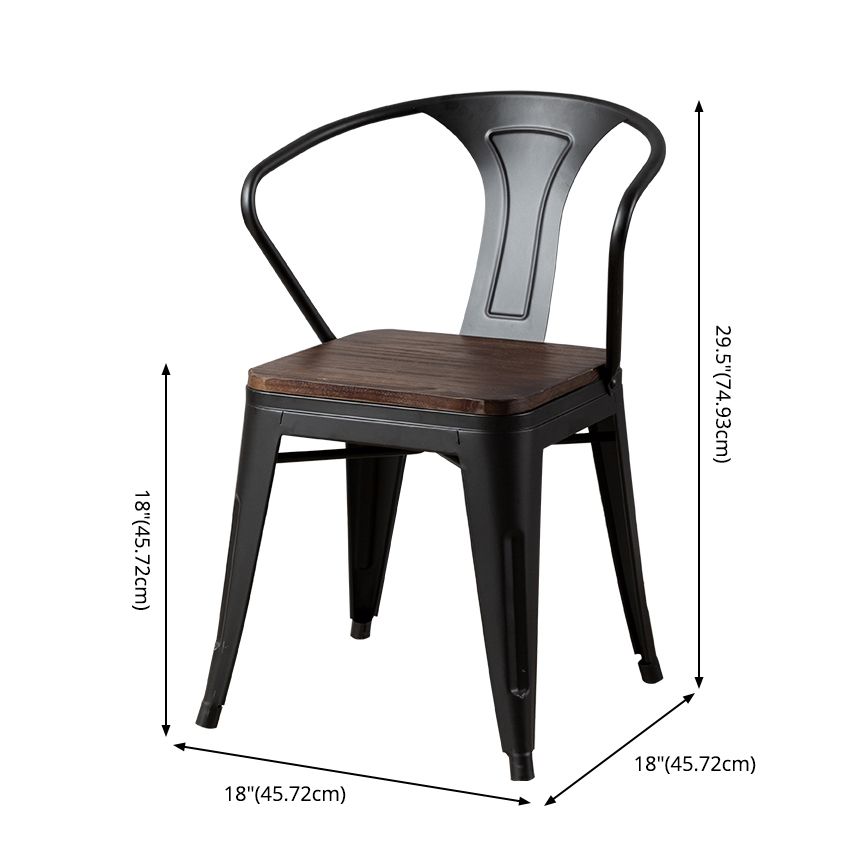 Industrial Style Solid Wood Dining Set with Brown Rectangle Table and 4 Black Legs Base