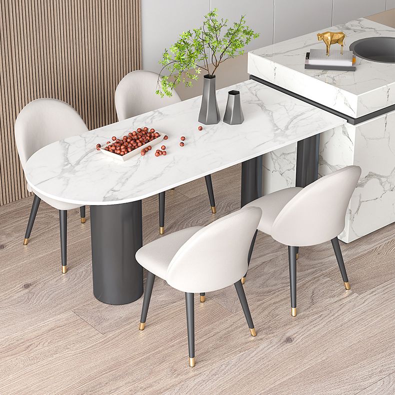 Glam Style Sintered Stone Dining Set Rectangle 1/4/5/6 Pieces Dining Set for Dining Areas