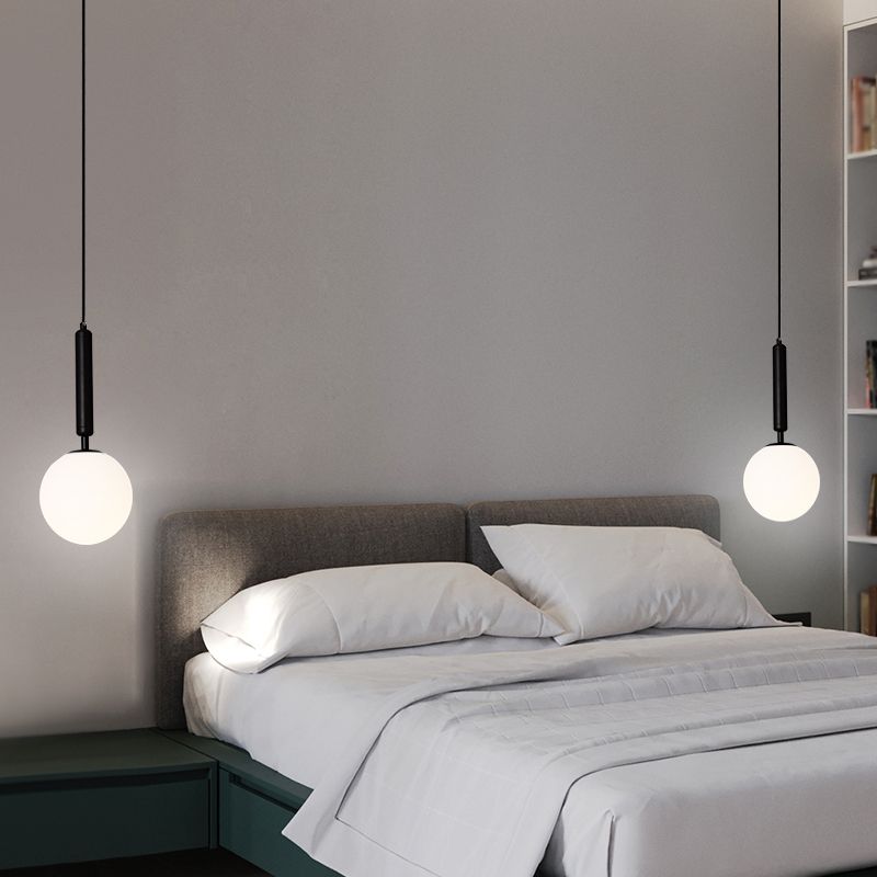 Glass Spherical Shape Pendant Lighting Modern Style 1 Light Hanging Lamp for Living Room