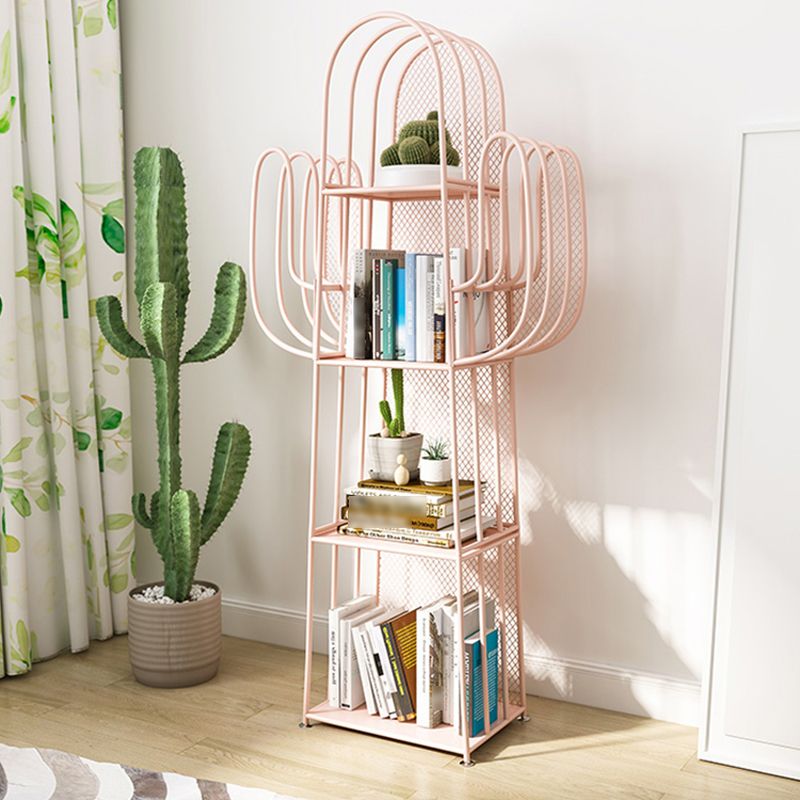 18.1"L Scandinavian Style Standard Bookcase Metal Closed Back Bookshelf