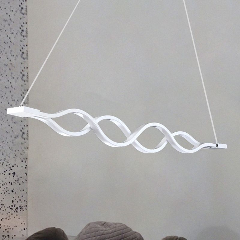 White Waves Island Light Aymat Minimal 2/4-Light acrylique LED Suspension Lighting in chaud / blanc lumière