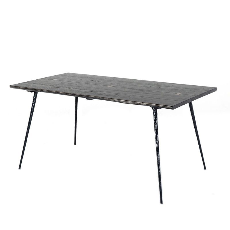 Dining Room Dinner Kitchen Table Black Frame Solid Wood Dining Table