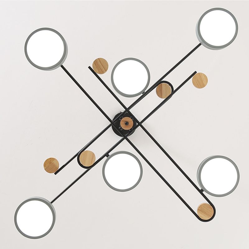 Lámpara de techo de metal de estilo moderno de lámpara colgante de múltiples luces