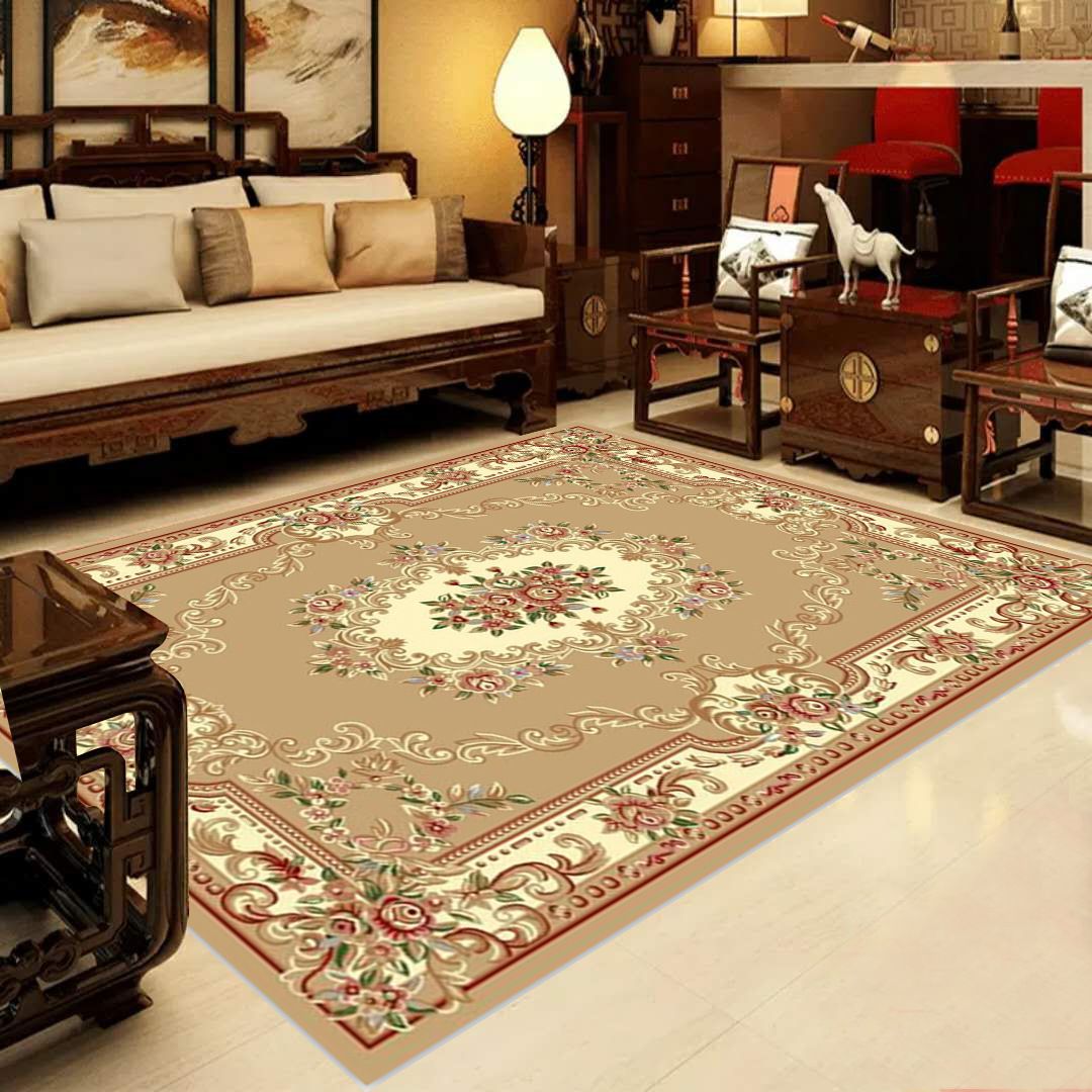 Retro Multi-Color Western Rug Synthetics Blumenmuster Bereich Teppich nicht rutschfestem Waschmaschine für Wohnzimmer
