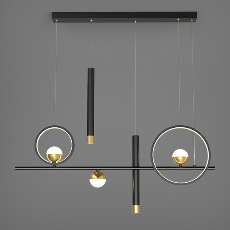Contemporary Style Geometry Island Lighting Ideas Metal 7- Light Island Pendant Lights