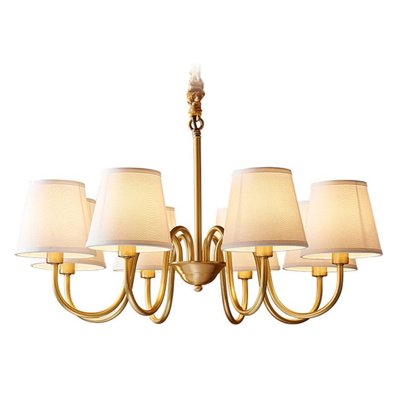 Gold Copper Pendant Light in Traditional Classic Style Flax Sputnik Hanging Light for Living Room