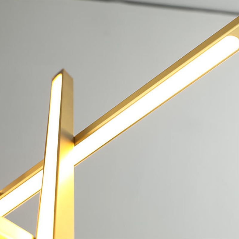 Lineaire kroonluchter verlichtingsarmaturen Moderne hanglampen met 8 lichte ophanging met witte acrylschaduw