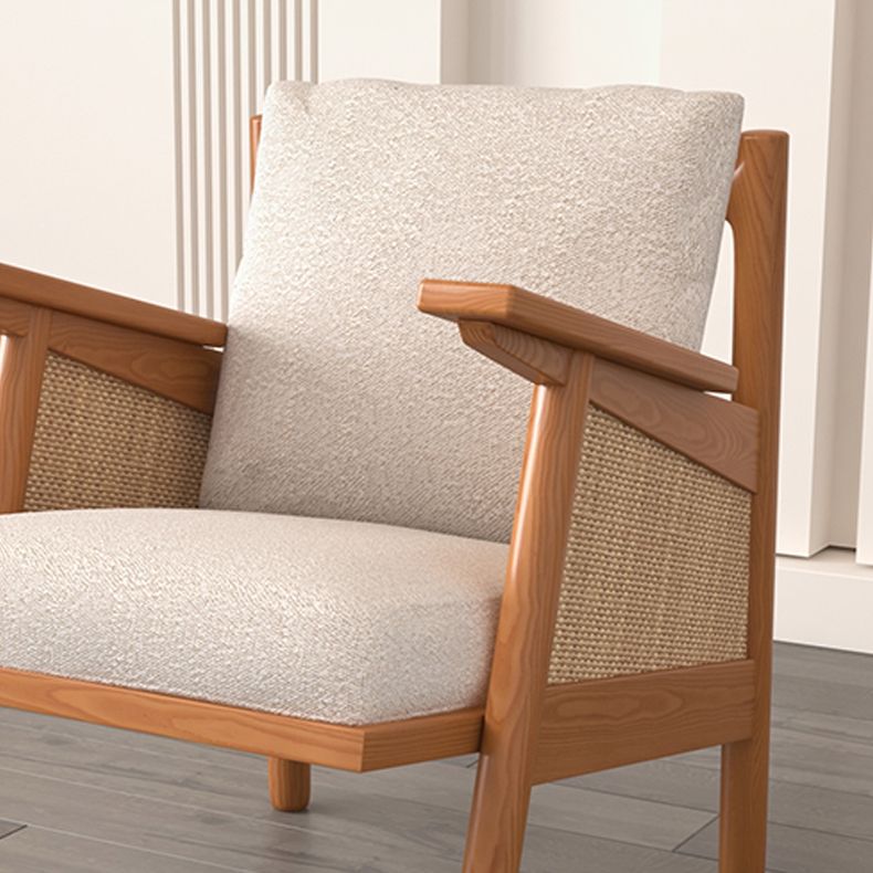 Tropical Living Room Sofa with Loose Back and Square Arm in Linen