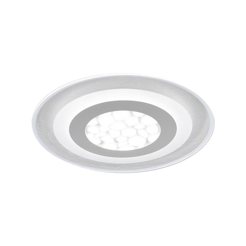 Dunste ronde/vierkante/rechthoekige plafondlamp Minimalistisch acryl Slaapkamer Kleine/grote LED-inbouwlamp met kiezelpatroon in wit