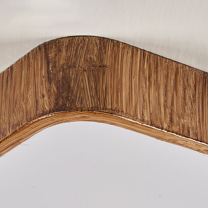 Contemporary LED Geometric Ceiling Flush in Brown Resin and Acrylic Flush Mount