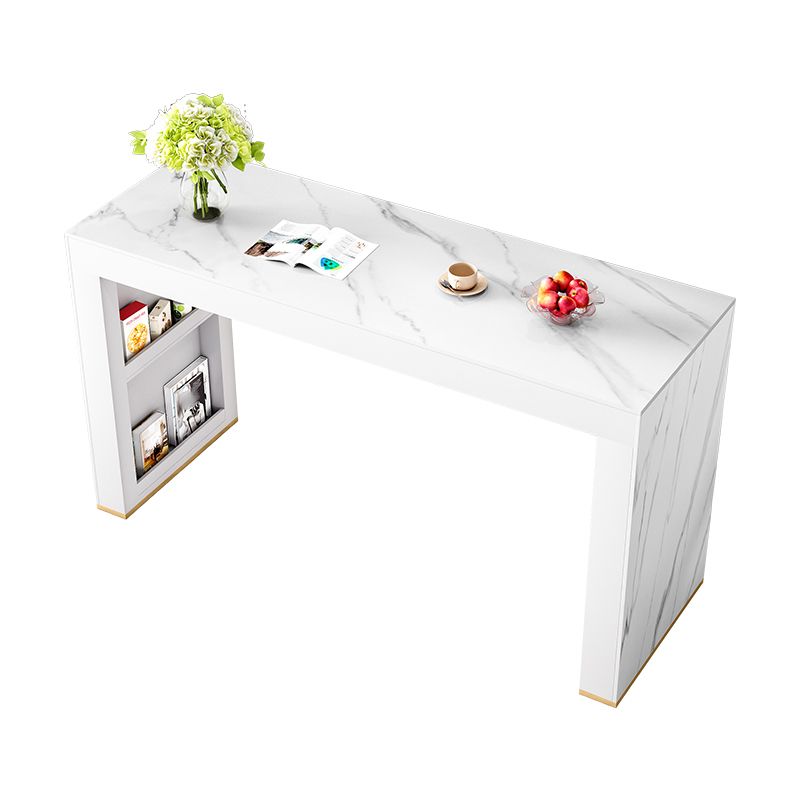 1/3/4/5 Pieces Glam Rectangle Sintered Stone Counter Table with High Stools