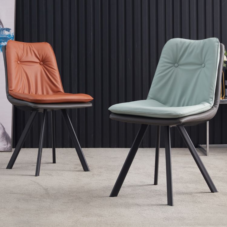 Contemporary Style Metal Dining Chair Dining Armless Side Chairs for Kitchen