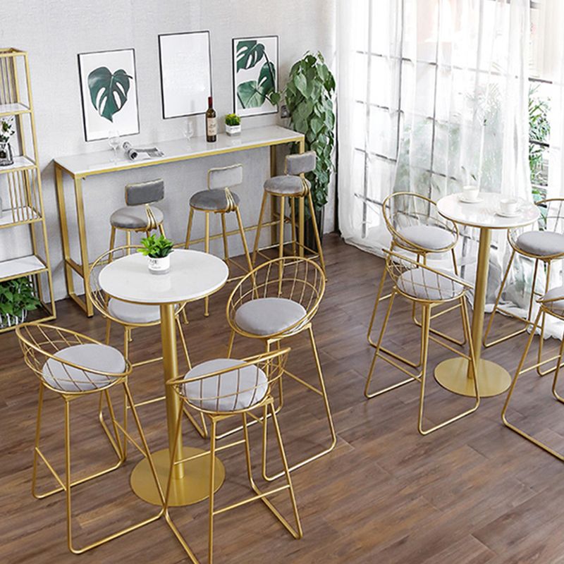 Luxurious Rectangle Bar Table Set 1/4/5/7 Pieces Sintered Stone Counter Table with Stools