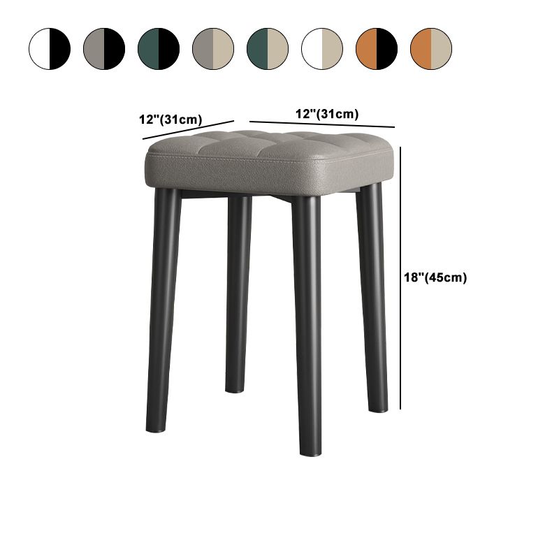 Modern PU Leather Boucle Pouf Plain Square Tufted Tear Resistant Pouf Ottoman