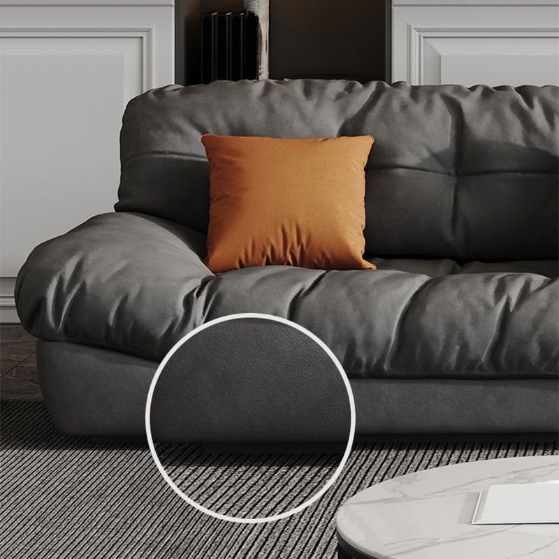 Contemporary Tufted Split-Back Standard Armless Sofa Couch in Grey