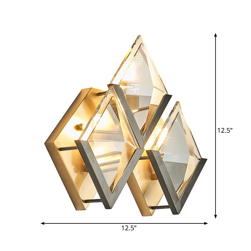 3-Kopf-Rhombus-Wandleuchte-Schaft